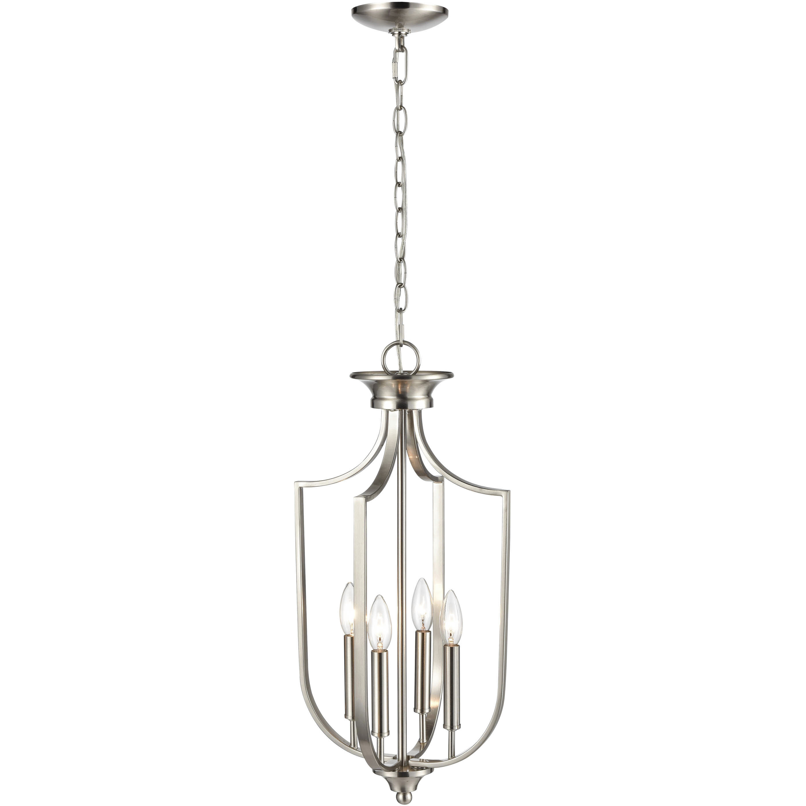 None 4 Light 12 inch Brushed Nickel Pendant Ceiling Light